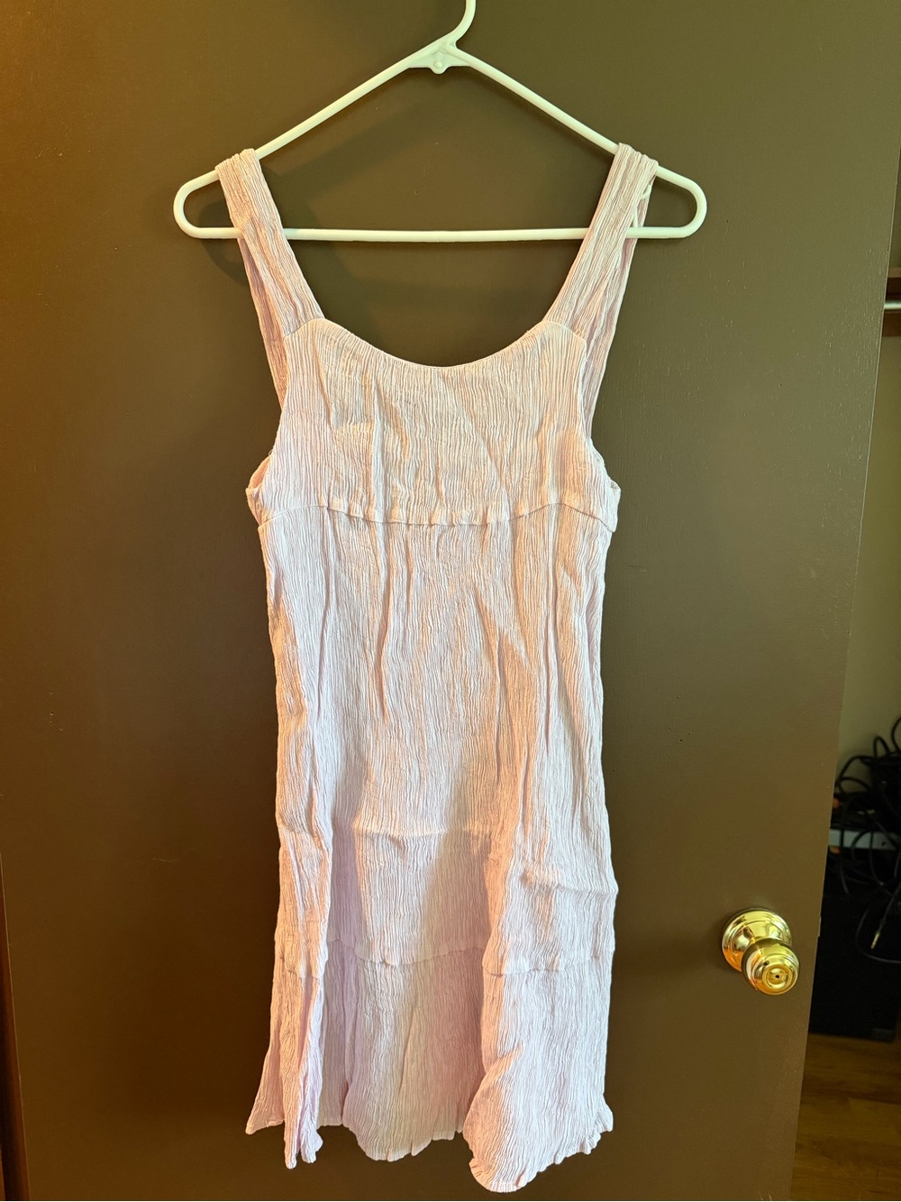 Mango Light Lavender Sleeveless Crinkled Sundress